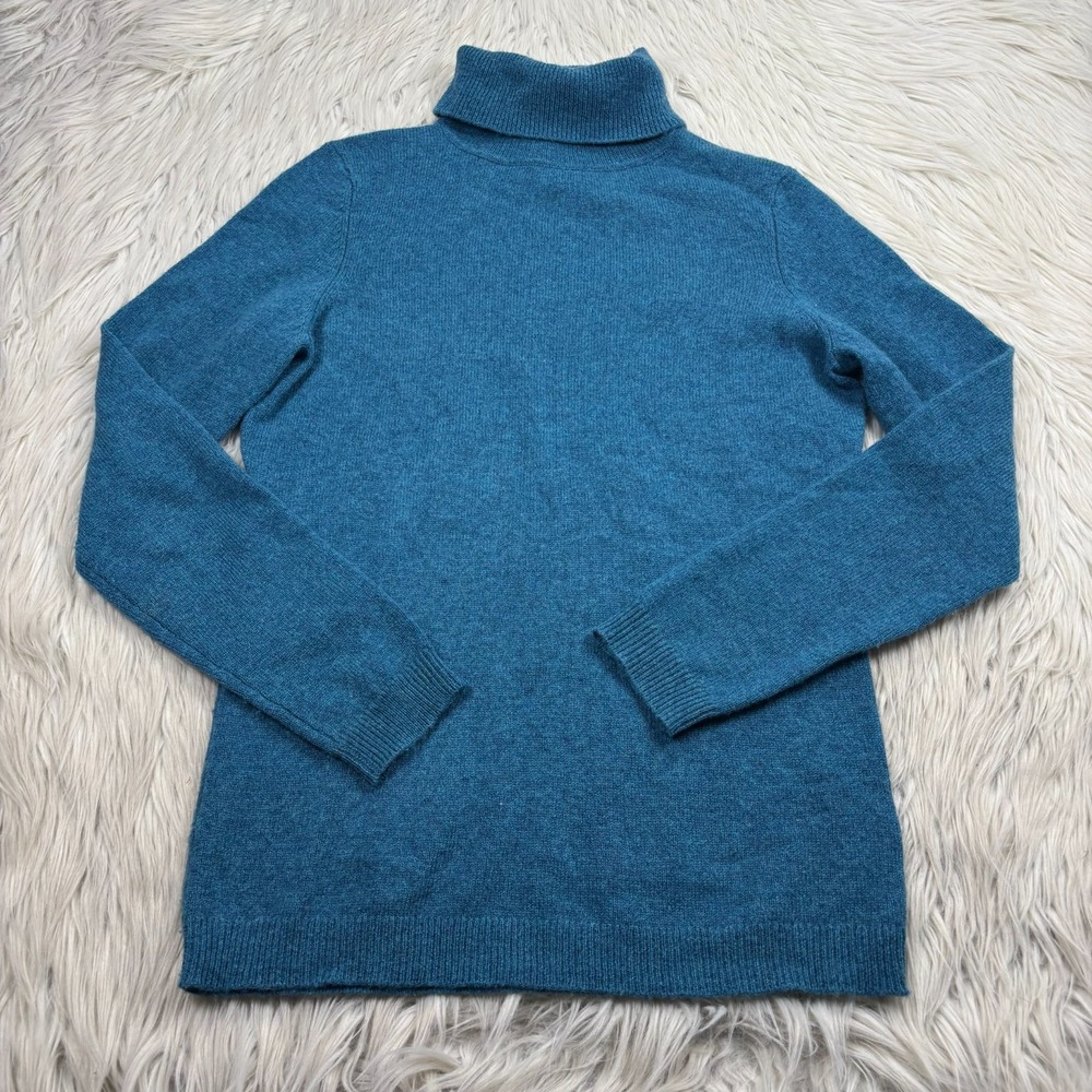 Charter Club Women's XS Blue Turtle Neck 100% Cashmere Sweater Quiet Luxury